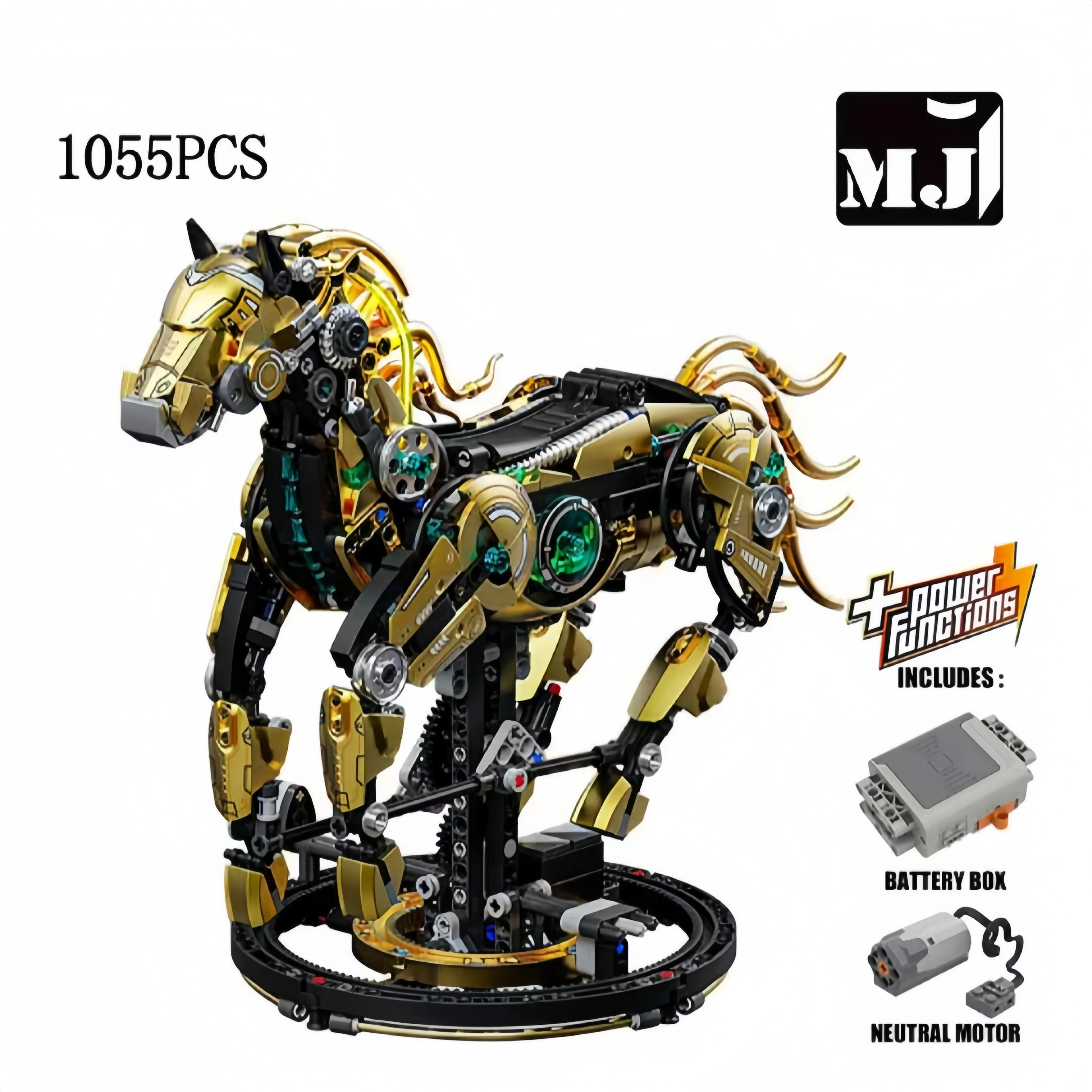 mj-block-horse-building-blocks-mechanical-model-educational-diy-desktop-decoration-toy-holiday-gift-for-kids-adults1055-pcs