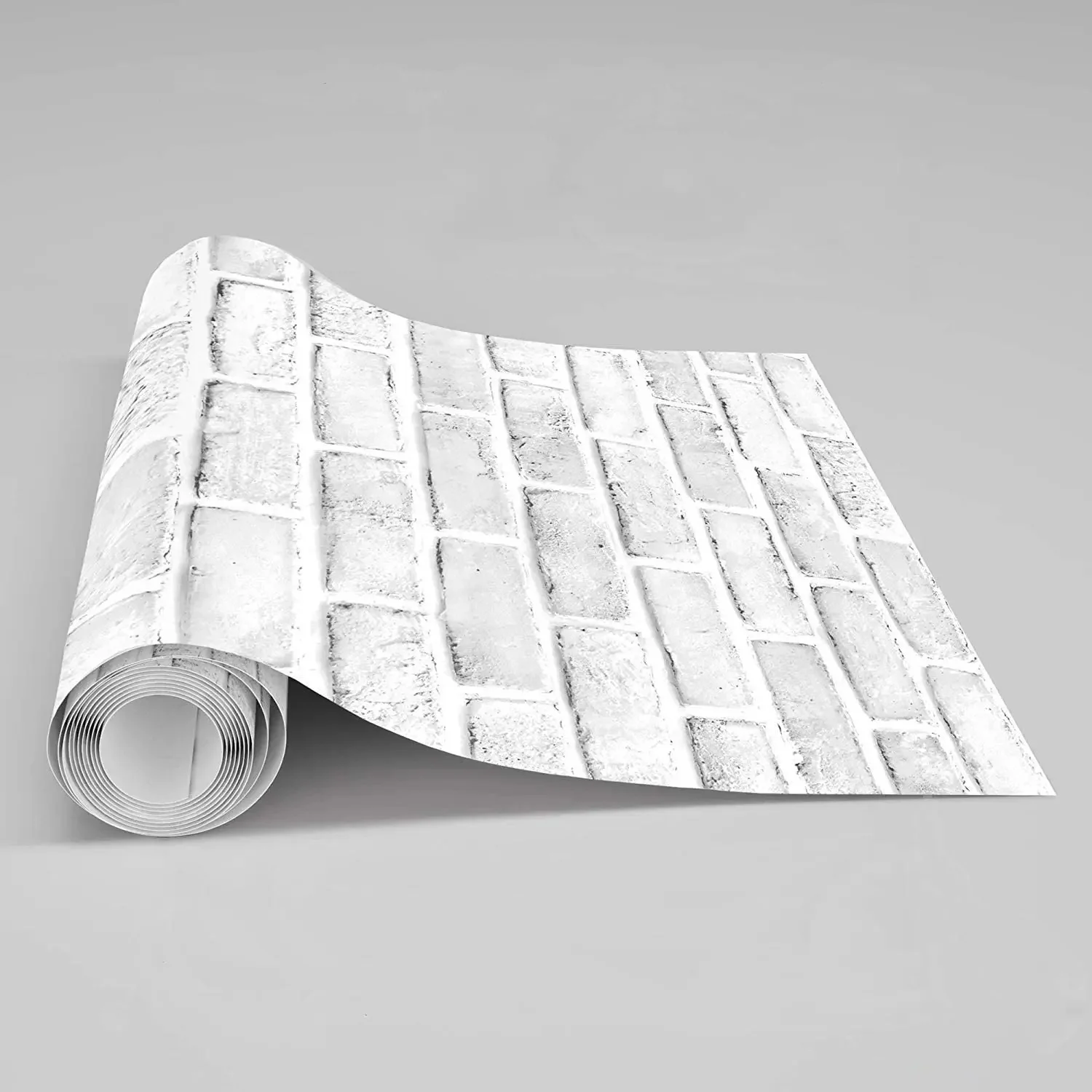 Gray White Brick Peel And Stick Wallpaper Faux Brick Self-Adhesive Wallpaper Bedroom Kitchen Cabinets Home Decor Wall Sticker