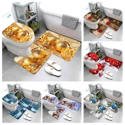 home bathroom floor mats Christmas decorations Bath Foot mat modern bathroom accessories rug Toilet mat Bathtub anti-slip carpet