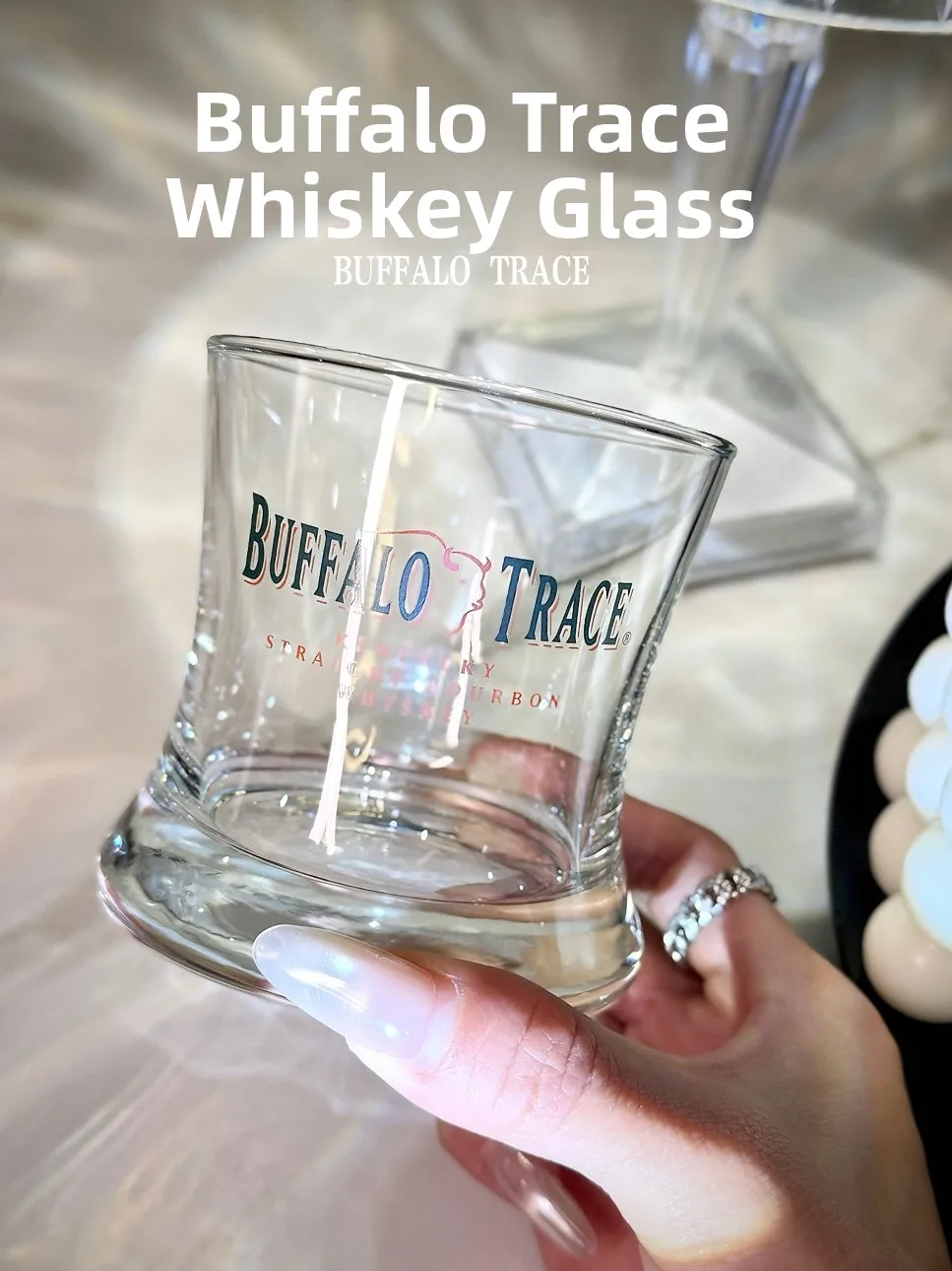 Bison Trace Whiskey Glass Beer Drinking Water Cup Glass Body Shaping Strong Alcohol Foreign Liquor Cup Home Use Beverage Cup