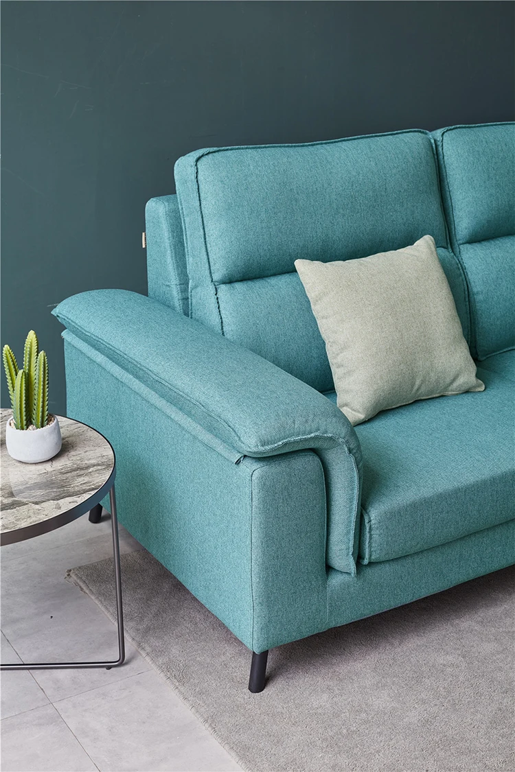 Conjunto de sofá de canto secional grande azul céu moderno estilo preguiçoso para sala de estar tecido grande design de sofá