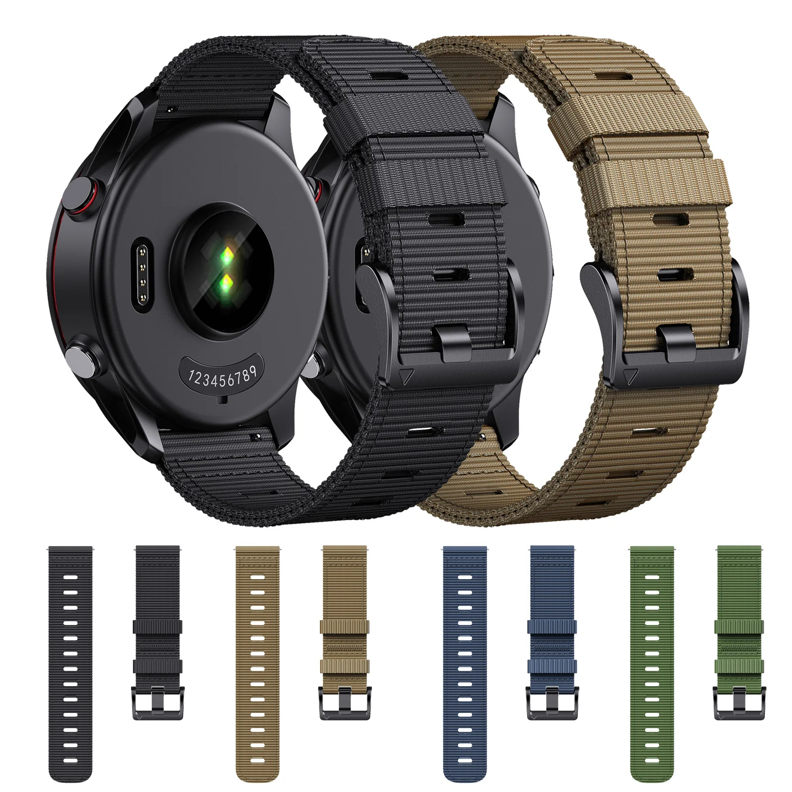 20mm 22mm Uhrenarmband für Samsung Galaxy Watch 7/6/Classic/5/4/3 Geflochtenes Nylon-Armband für Huawei Watch 4/3/GT 5 4 Band – Detail 1