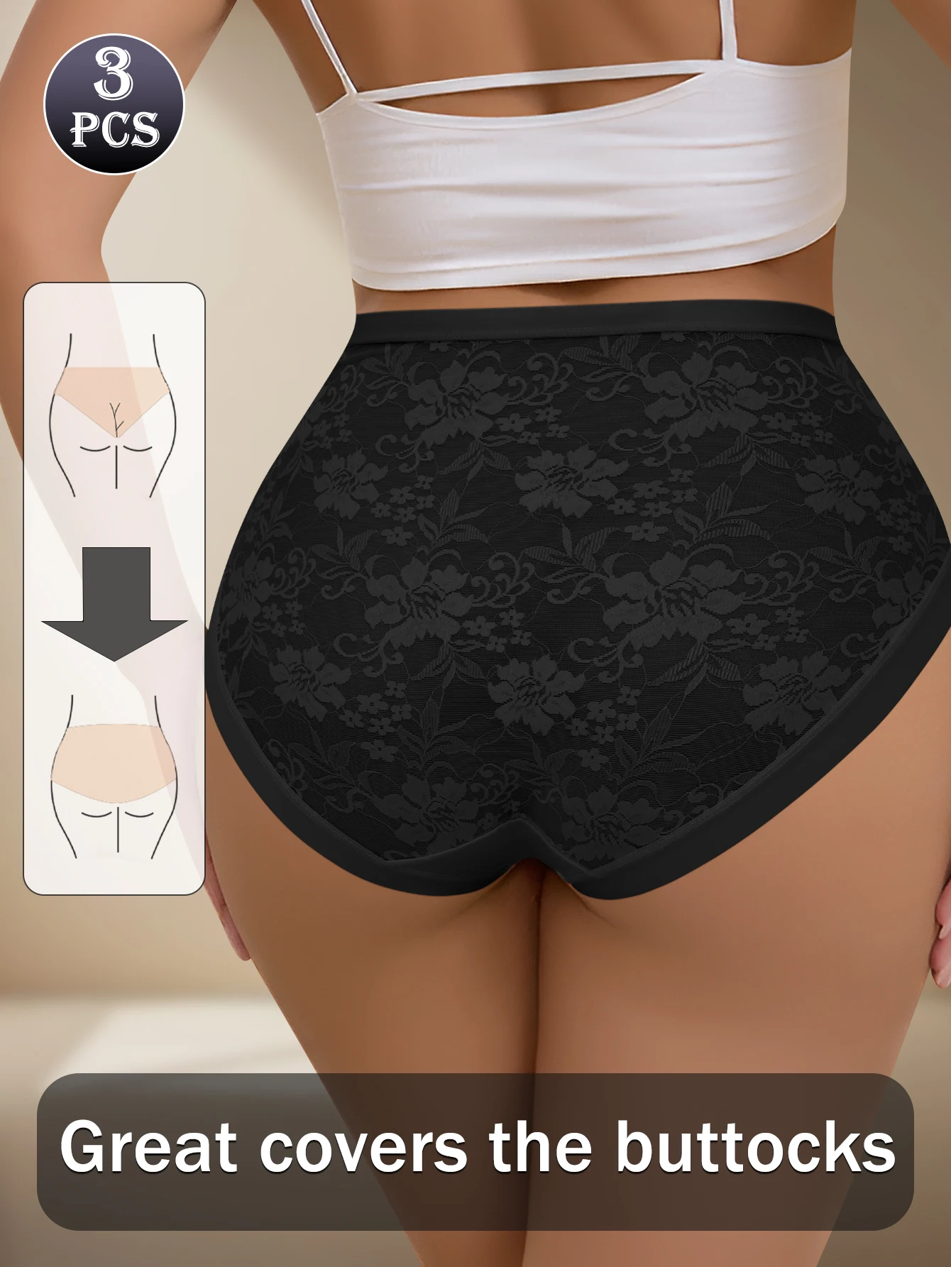 3 قطعة/المجموعة المرأة الدانتيل ملخصات للنساء مثير المرأة سلس سراويل لينة تنفس القطن سراويل