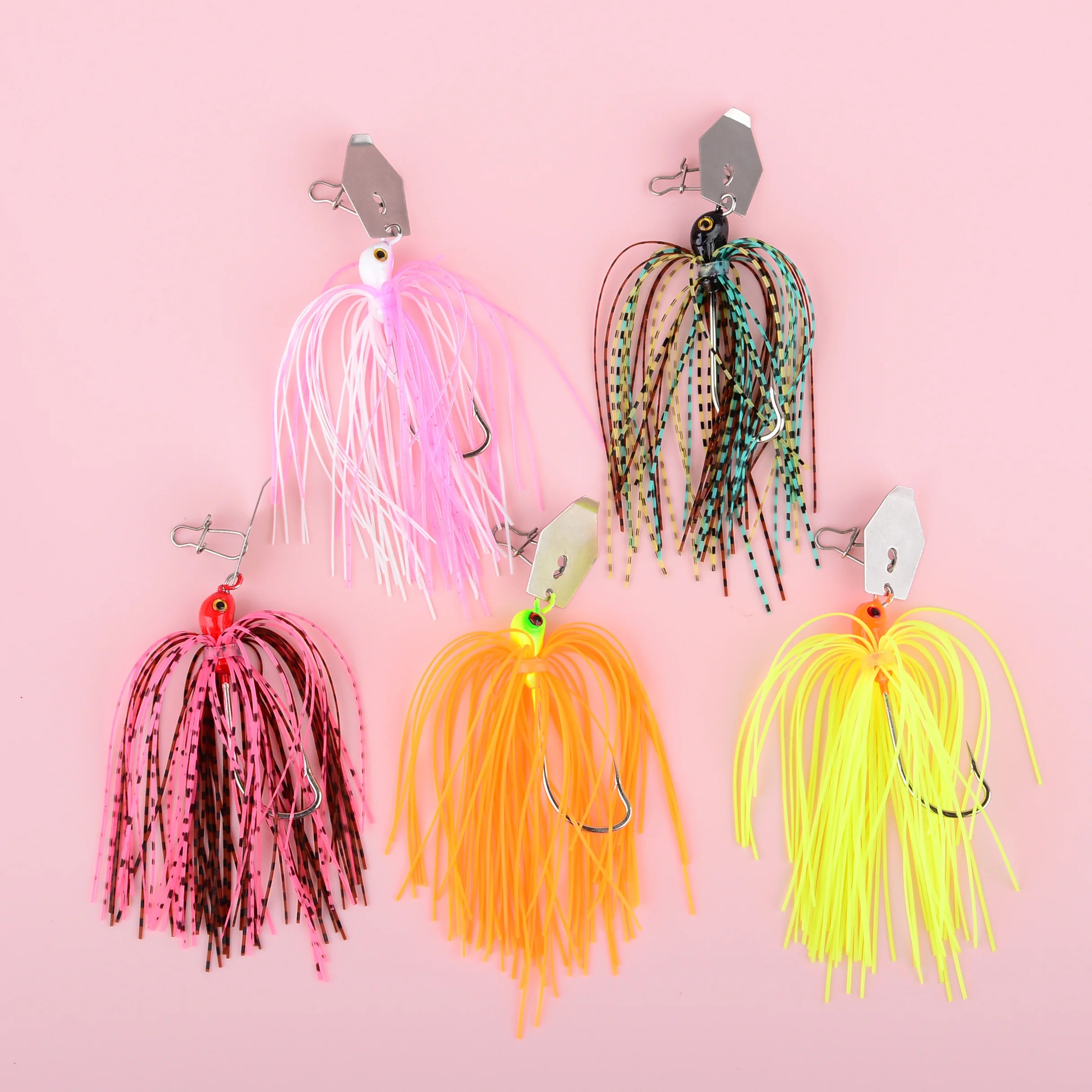 5 pz Spinner Richiamo Buzzbait Weedless Jighead Bass Jig Esca Richiamo di Pesca Wobblers per Bass Accessori Per la Pesca