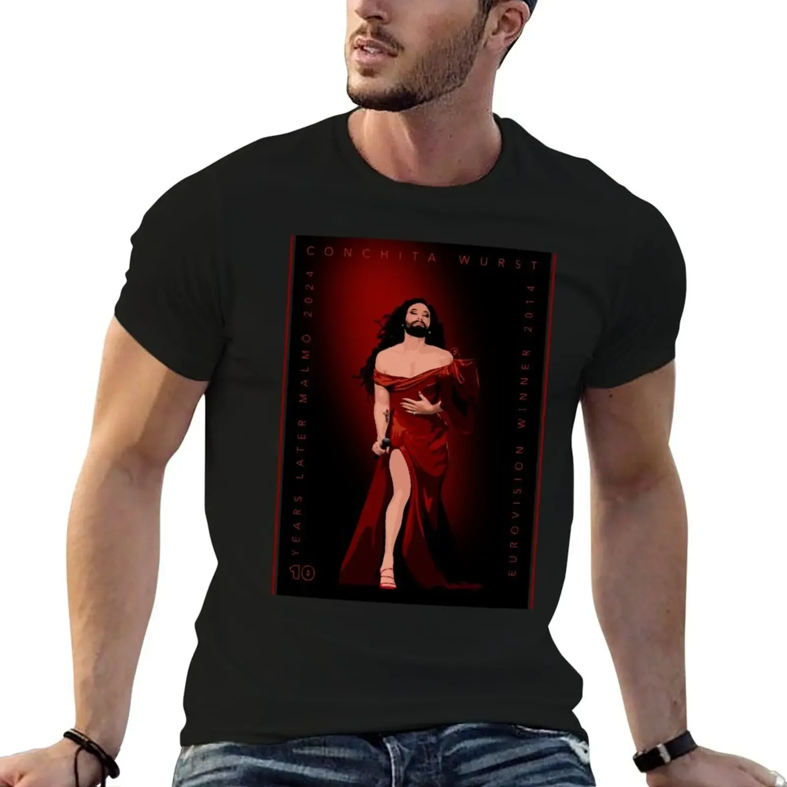 Conchita Wurst - ESC 2024 T-Shirt oversizeds summer tops plain black t shirts men