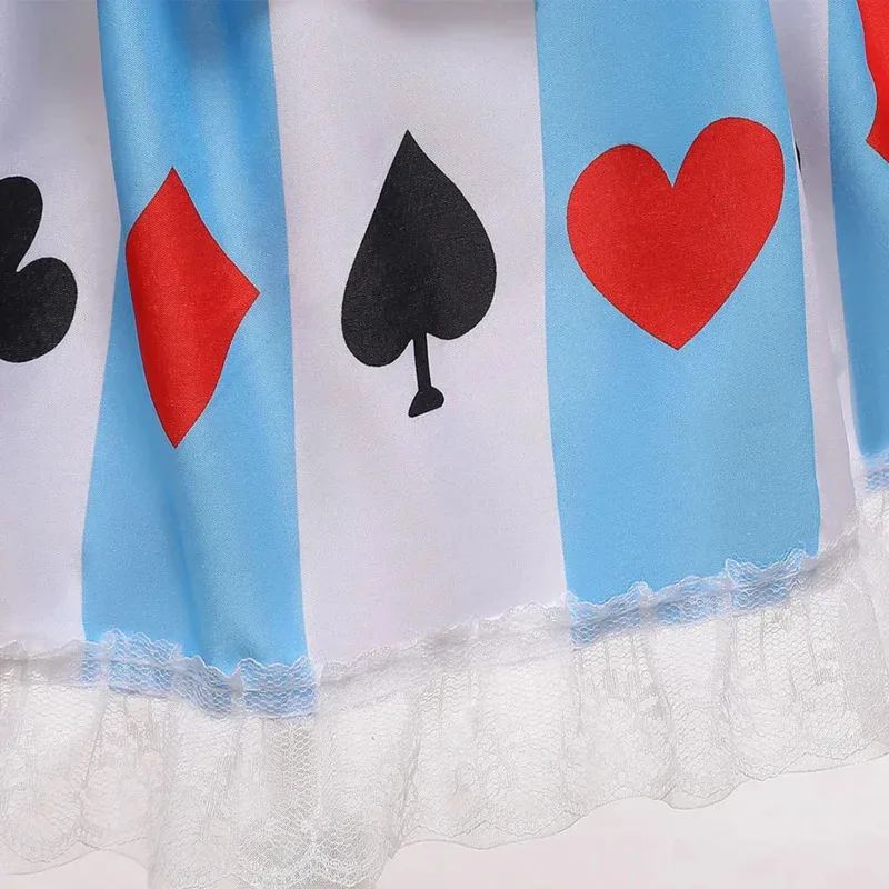 CyGirl أليس في بلاد العجائب زي طفل الفتيات كرنفال الأميرة تأثيري فستان فتاة الأطفال هالوين عيد ميلاد ملابس للحفلات 1-7