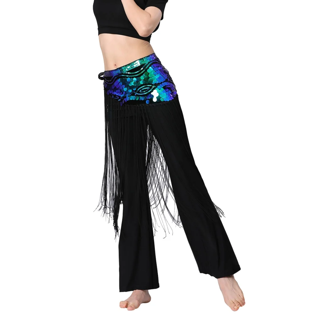 

Belly Dance Costumes Sequins Tassel Belly Dance Hip Scarf for Women Belly Dancing Waist Chain