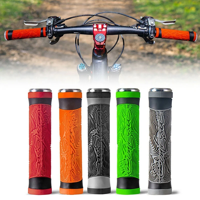 ENLEE MTB Bike Handle Silicone Grips  Flat Handlebar Bicycle Bar End Plugs Anti-Slip For MTB Road BMX Mountain Folding Parts