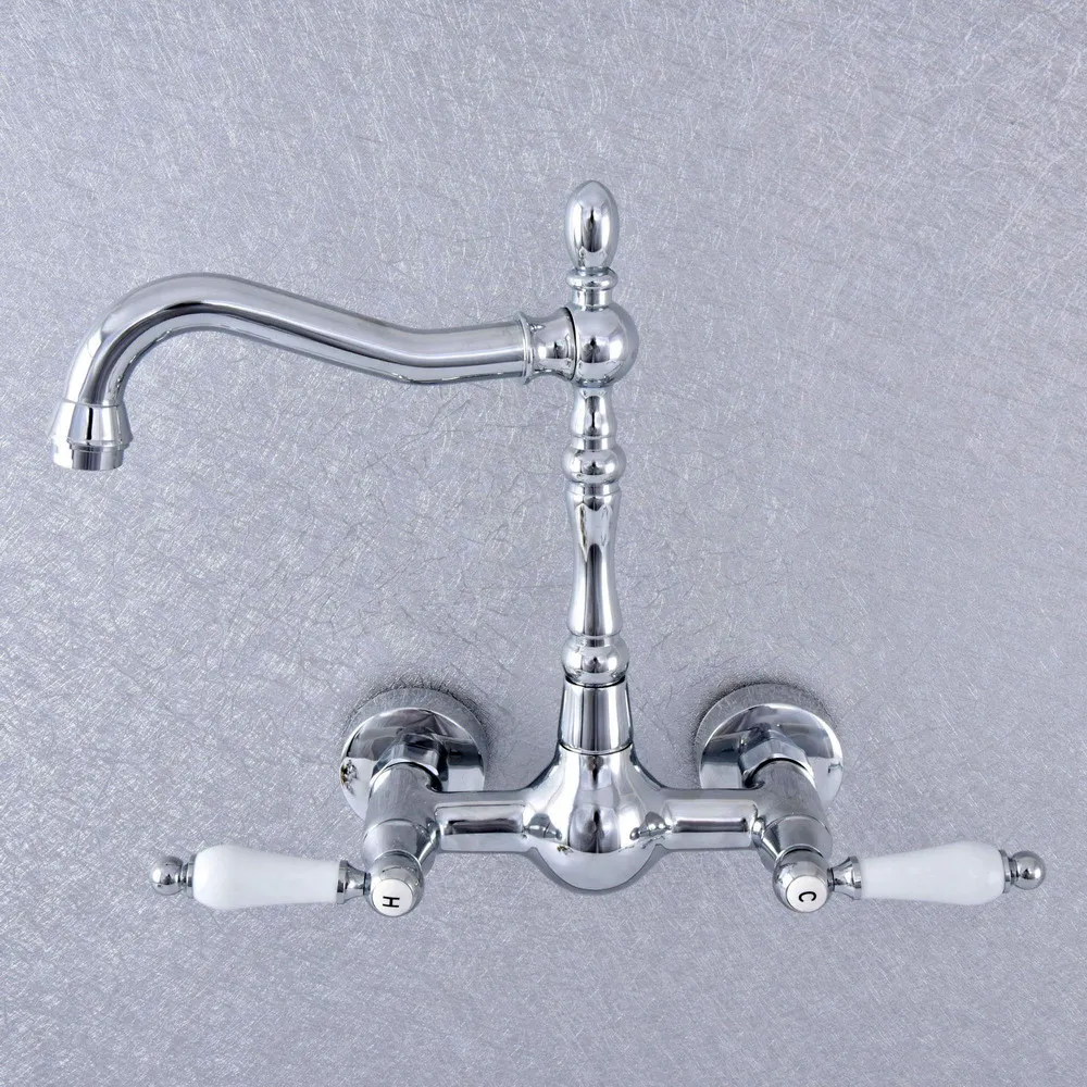 벽걸이형 광택 크롬 황동 욕실 주방 회전식 수도꼭지 믹서 수도꼭지 asf547