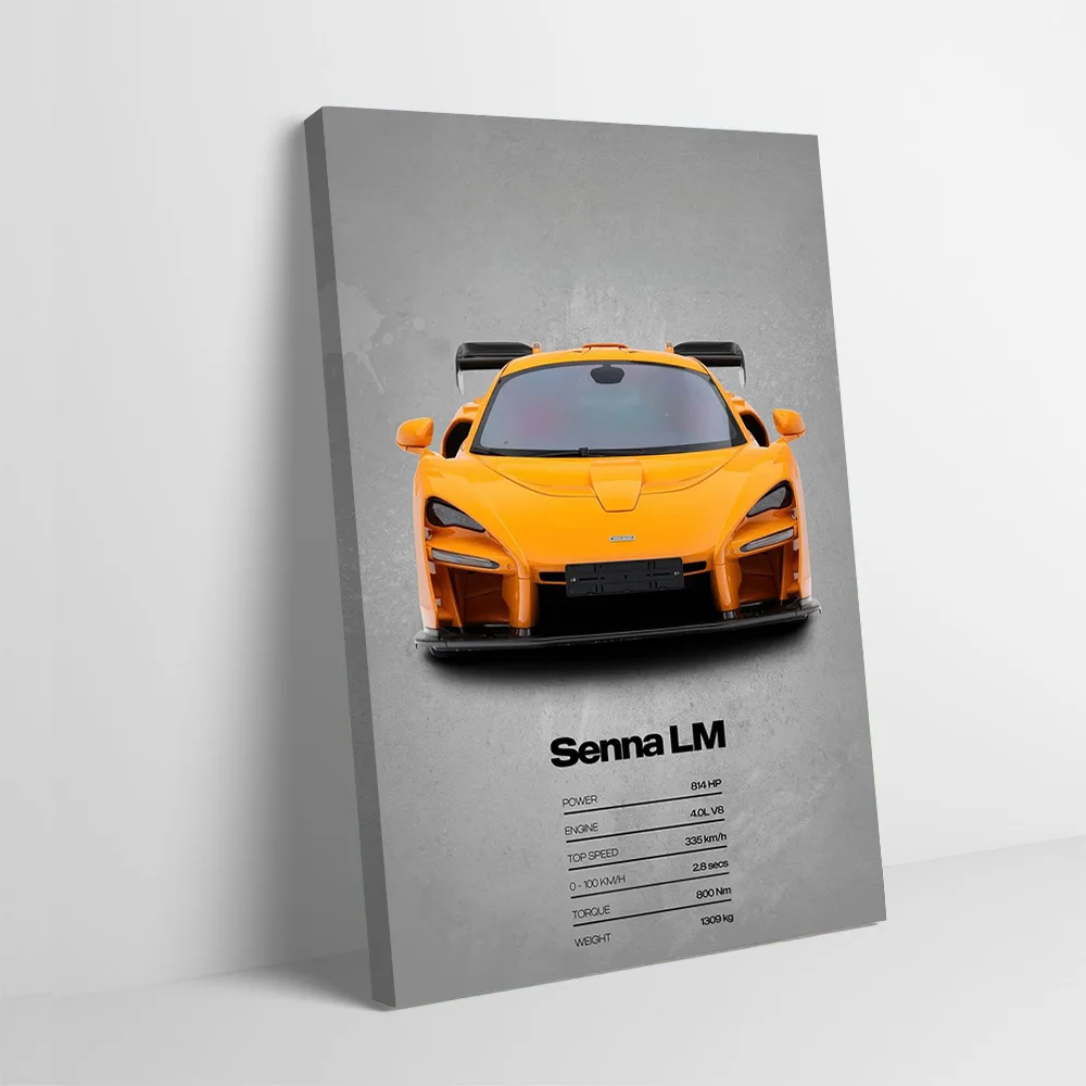 Sports Senna LM Car Printing Poster Custom Pictures Wall Art Canvas Painting Gift for Aesthetic Decoration Room Ornaments Mural