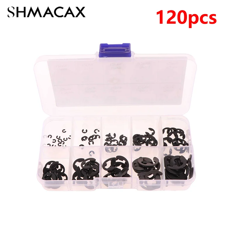 

120Pcs M1.5-M10 304 Stainless Steel E Type Clip Washer Assortment Kit Circlip Snap Retaining Rings For Shaft Fastener