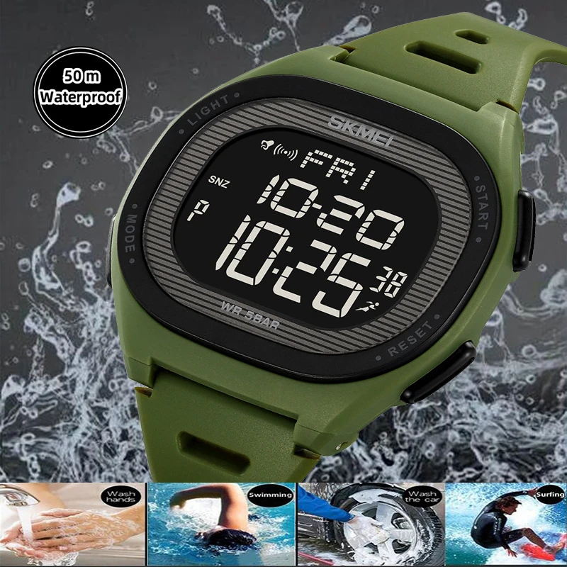 SKMEI 2189 Men Watch Digital LED Military Sport Wristwatch Top Brand Luxury Date Chrpnograph Waterproof Male Electronic Clock