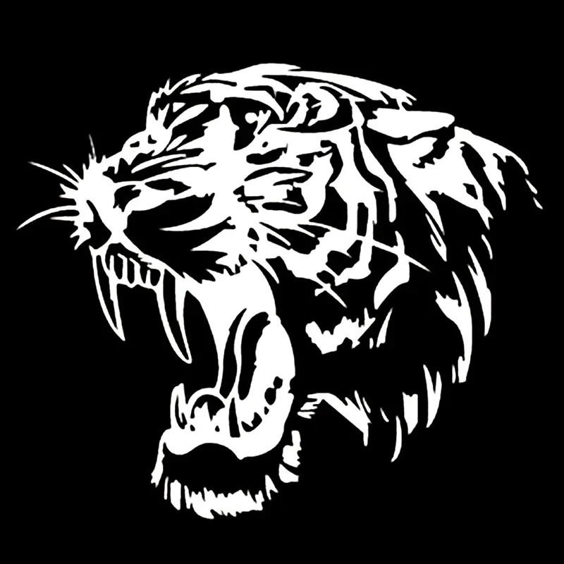 Car Sticker Ferocious Saber-toothed Tiger Vinyl Waterproof Cool  Self-adhesive Decal,20cm