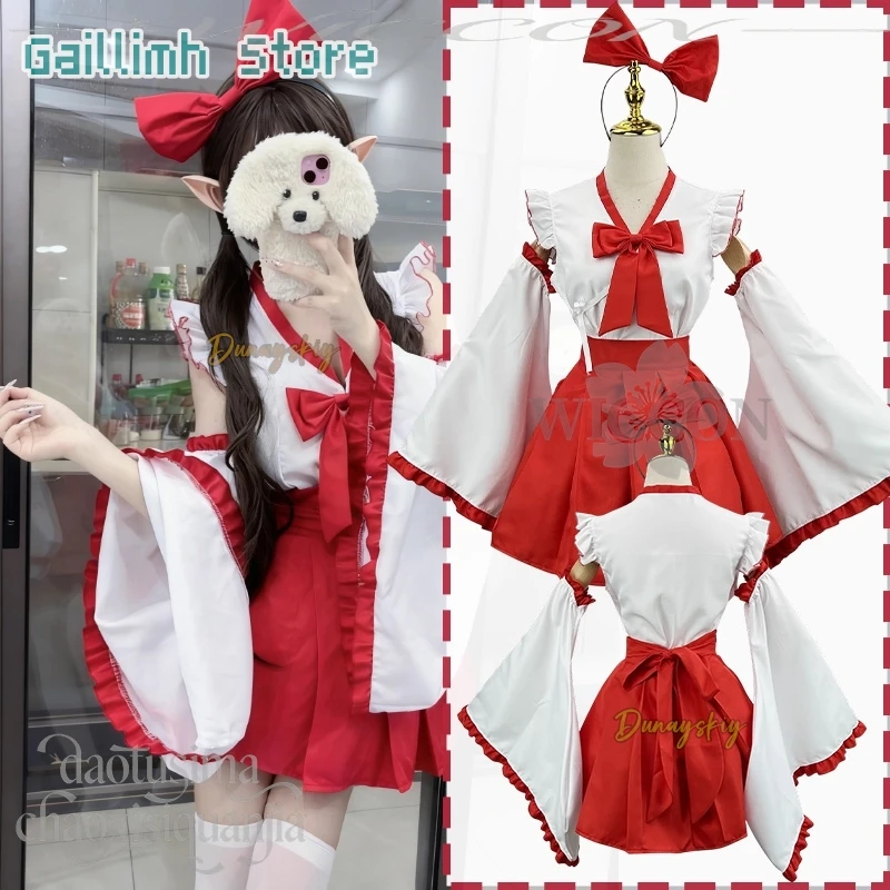 

Костюм японской священницы, костюм для косплея, топ на Хэллоуин, повязка на голову, юбка, костюм Лолиты, оригинальный дизайн 2026