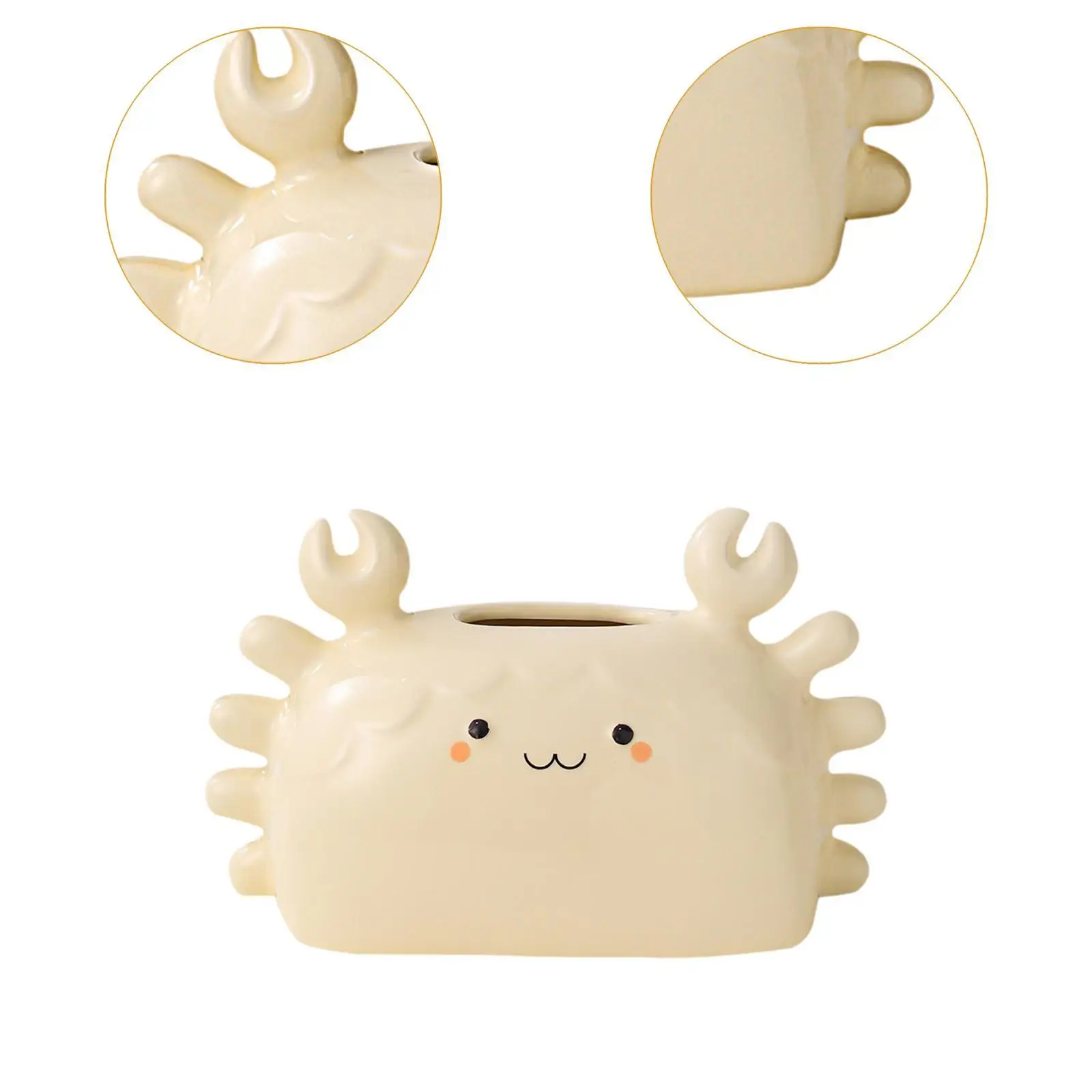 Ceramic Tissue Box Portable Practical Canister for Study Room Home Office