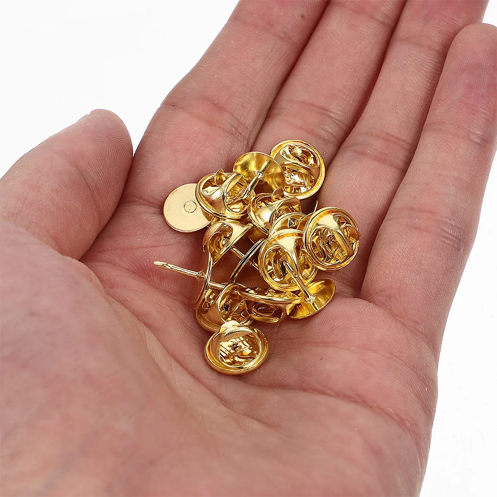 

50 set Butterfly Hat Accessories Clutch Pin Backs Locking Metal Ends For Enamel Pins Lapel Tie Tack Craft Jewelry Making