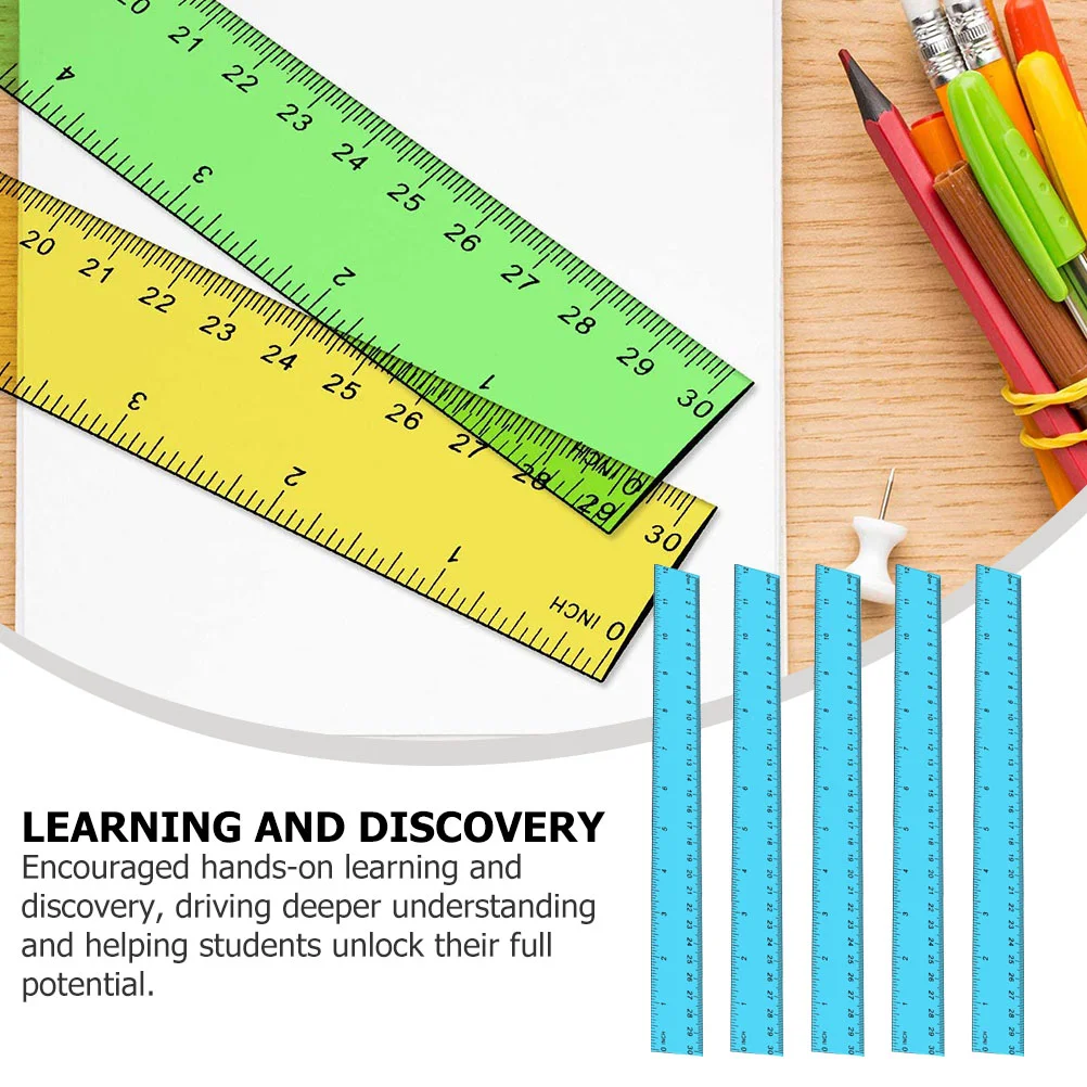 Ruler 12 Inch Rulers Measurement Plastic for Students Measuring Tools Straight School