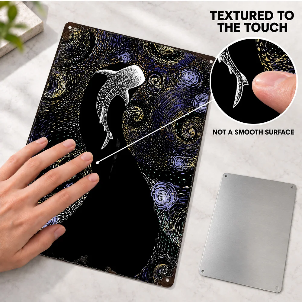 Star Eater Van Gogh Textured Metal Poster Customized Aluminum Sign Surreal Cosmic Design Wall Art For Home Office Birthday Gift