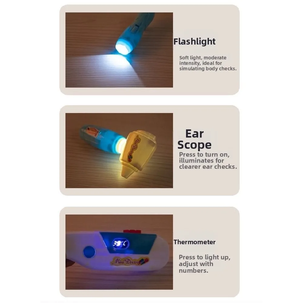 Zestaw do zabawy w lekarza dla dzieci, symulacja lekarza stomatologa, interaktywny zestaw do odgrywania ról, niebieski/różowy, edukacyjny
