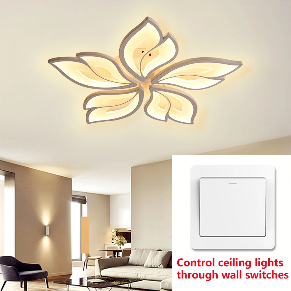 Moderne LED-Deckenleuchte mit fünf Blättern, Deckenleuchte, (3000-6000K), geeignet für Schlafzimmer, Wohnzimmer, Küchen, ohne Fernbedienung