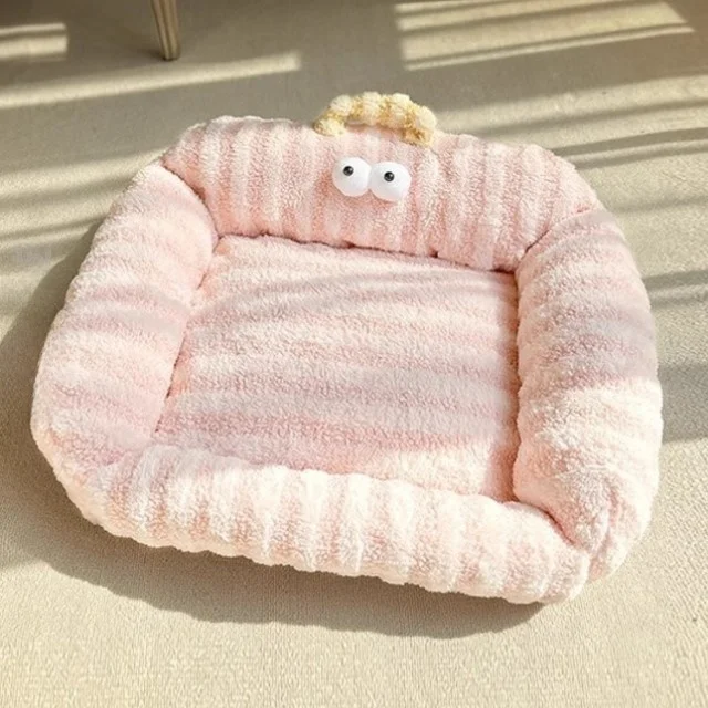 

Новая мягкая лежанка-гнездо для собак мелких пород в виде мультяшного плюшевого щенка, зимняя сетчатая кровать-домик для домашних животных, размер S