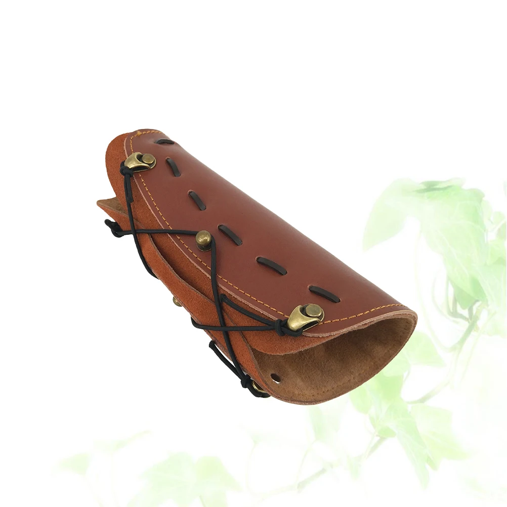 Adjustable Archery Arm Guard Made of Genuine Cow Protective Gear for Left Or Right Hand Bow Shooters Outdoor Use
