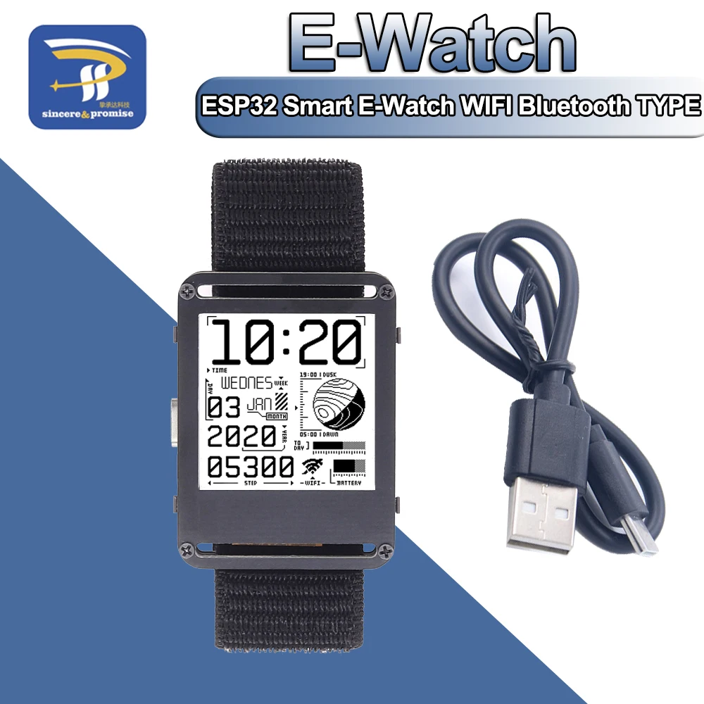 ESP32 V2.0 Plus Smart Watch with Bluetooth & WIFI. Programmable E-Paper Watch - WATCHY. Based on ESP32, with Type-C Port