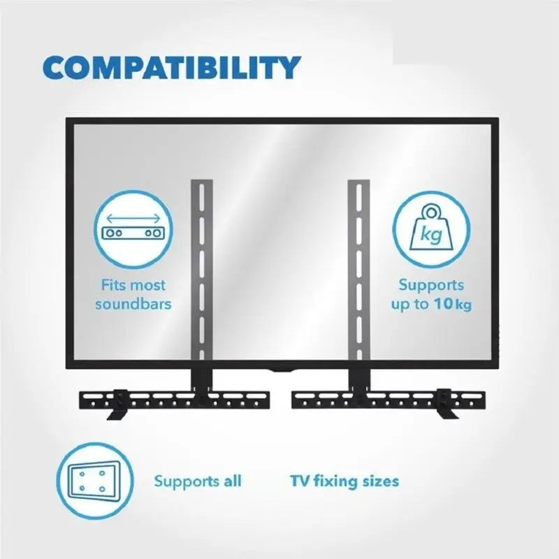 Adjustable 360Degree Rotating Sound Bar Bracket Mount For TV Top Or Bottom Installation Up To 10kg Weight Capacity D2RC