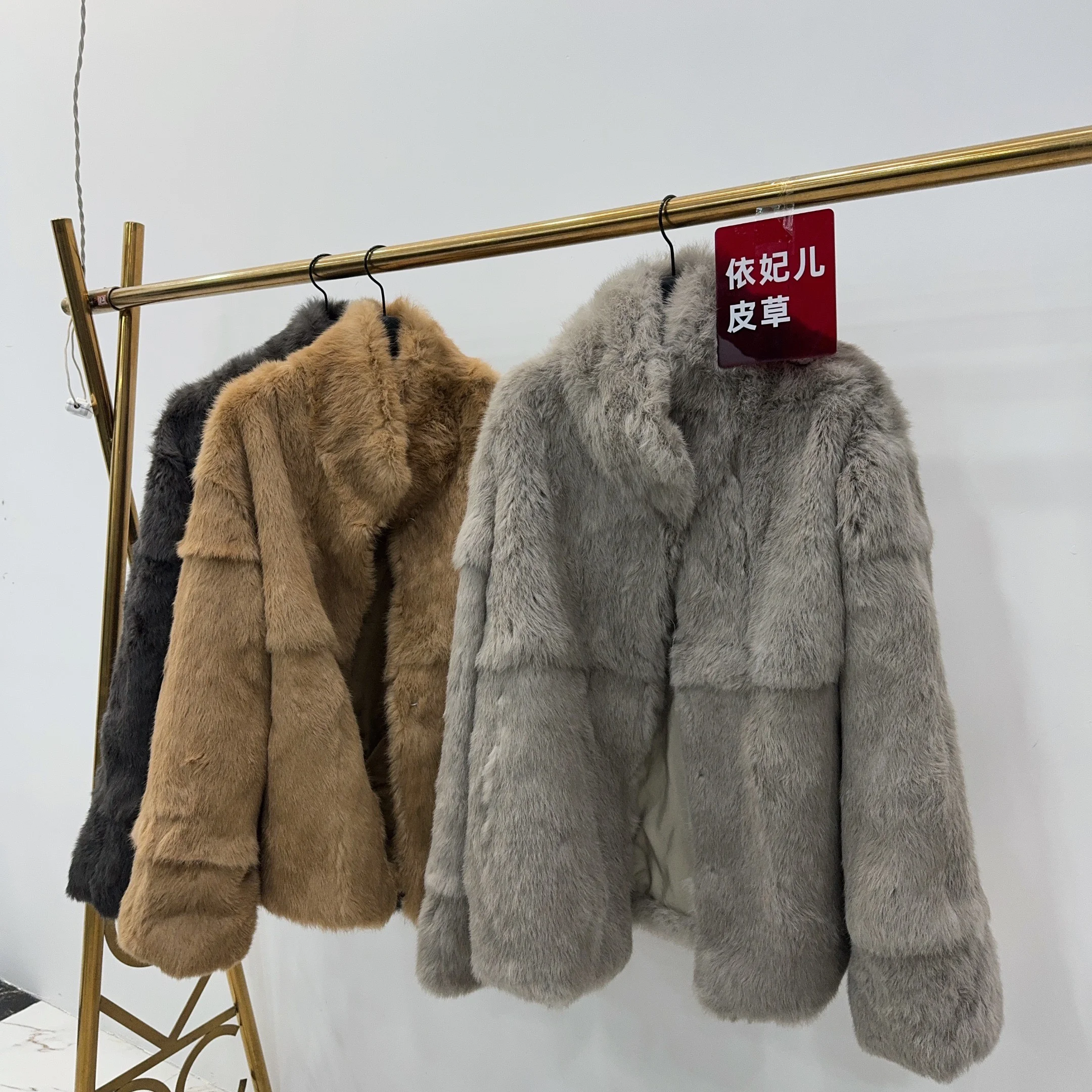 เสื้อโค้ทขนกระต่ายแท้สำหรับผู้หญิง แบรนด์ Jaet Tagkita รุ่น Young Faionable ทรงหลวม สไตล์หวาน สำหรับฤดูหนาว