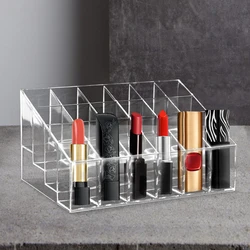 1pc Clear Lipstick Stand Case Makeup Organizer Storage Box Lipstick Display Stand Holder Cosmetic Jewelry Organizer Box