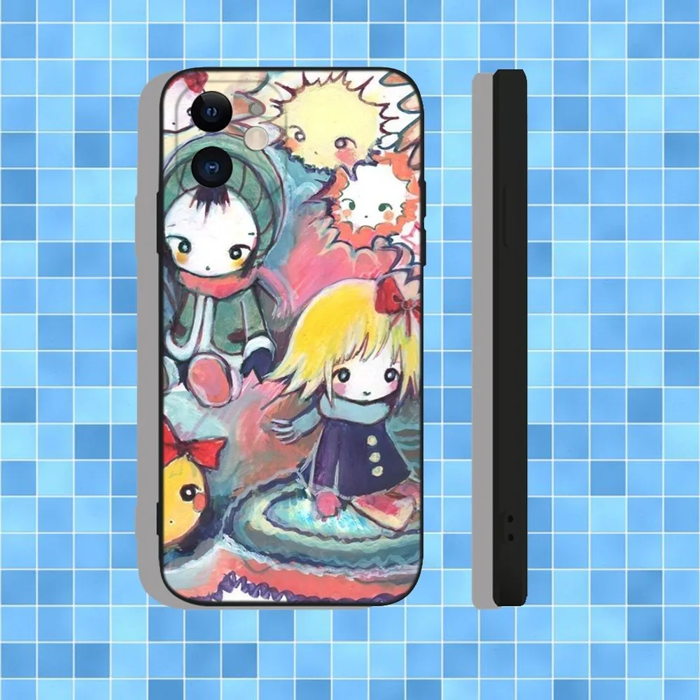 Kikuo Anime Japan Music Etui na telefon iPhone 16,15,14,13,12,11,Pro,Max,Plus,X,XS,XR,SE,8,7,Mini, miękkie silikonowe czarne etui