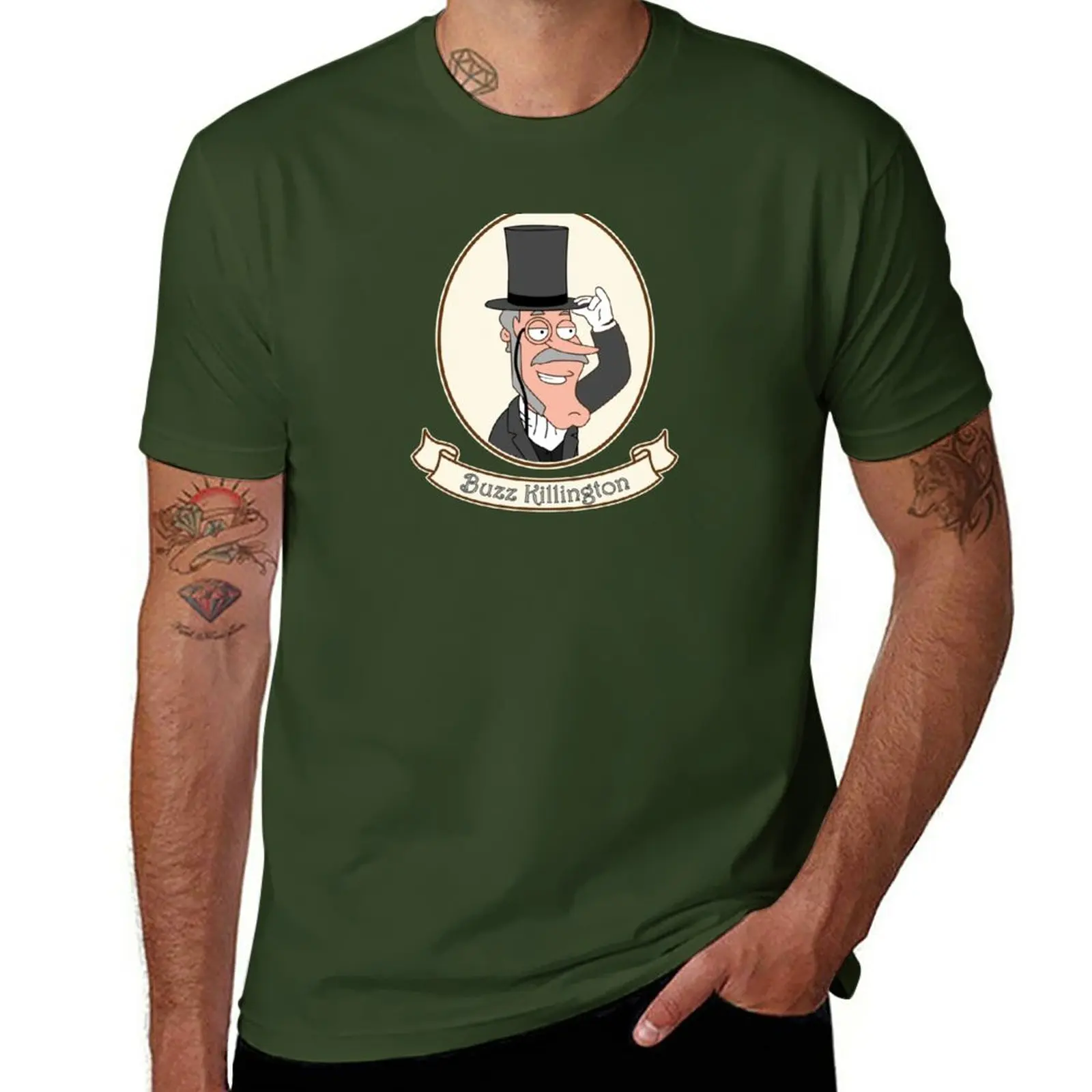 New Buzz Killington Portrait T-Shirt sweat shirts tees t-shirts man Men's long sleeve t shirts