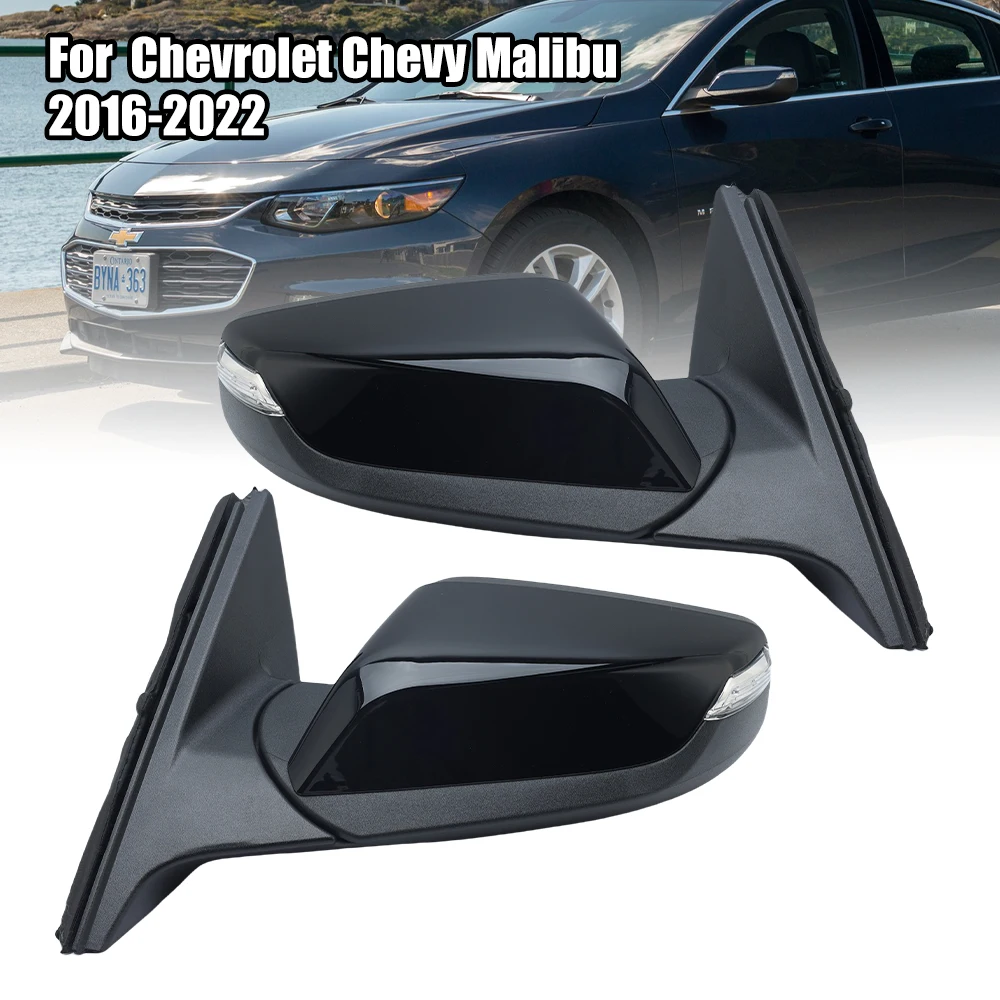 12 Pins Side Mirror Assembly For Chevrolet Chevy Malibu 2016-2022 US Version Memory Electrical Black Side Mirror Car Accessories