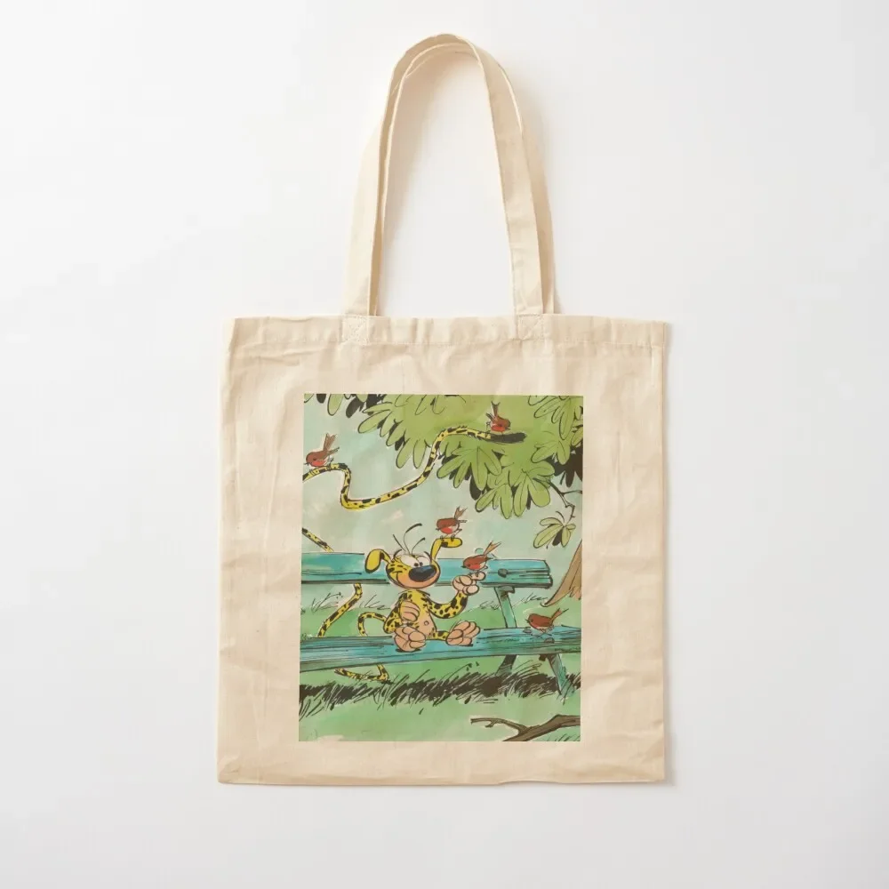 

Marsupilami feeding birds Tote Bag women bag Women's tote bag shopping trolley