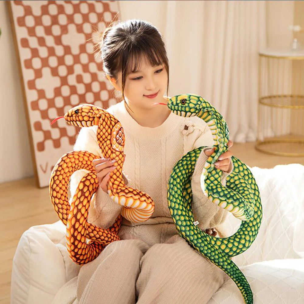 

Baby Soft Gift Animal Simulated Cobra Snake Stuffed Plush Toy For Kid