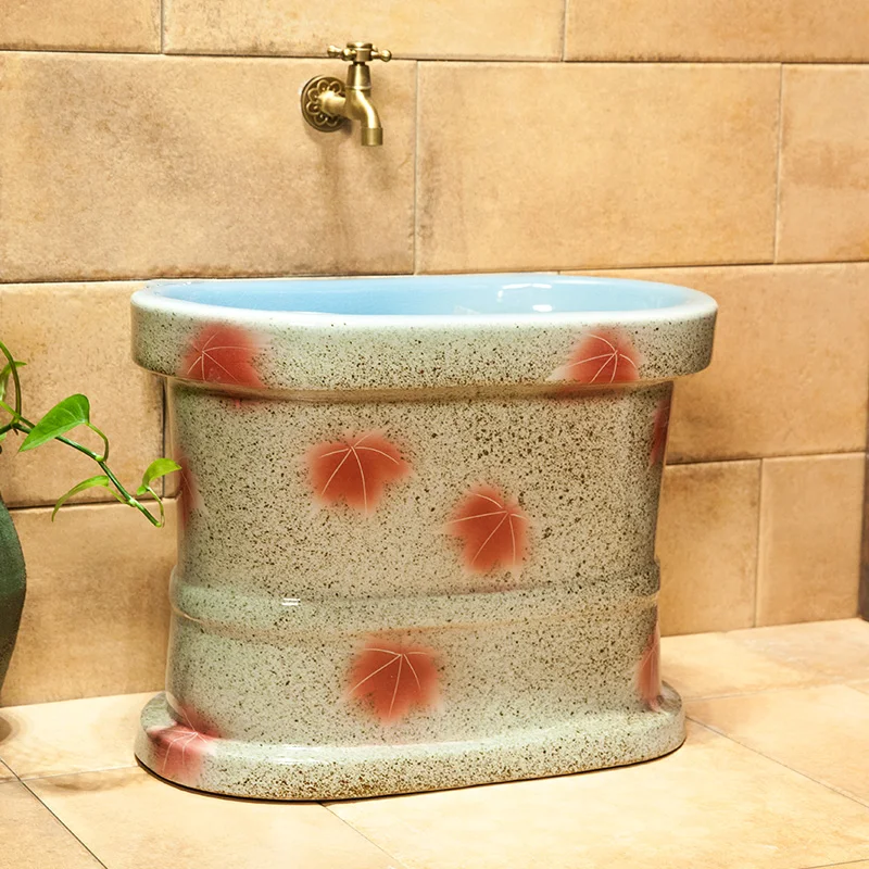 Ceramic mop pool, bathroom basin, household control mop pool, balcony dual drive pool, automatic drainage