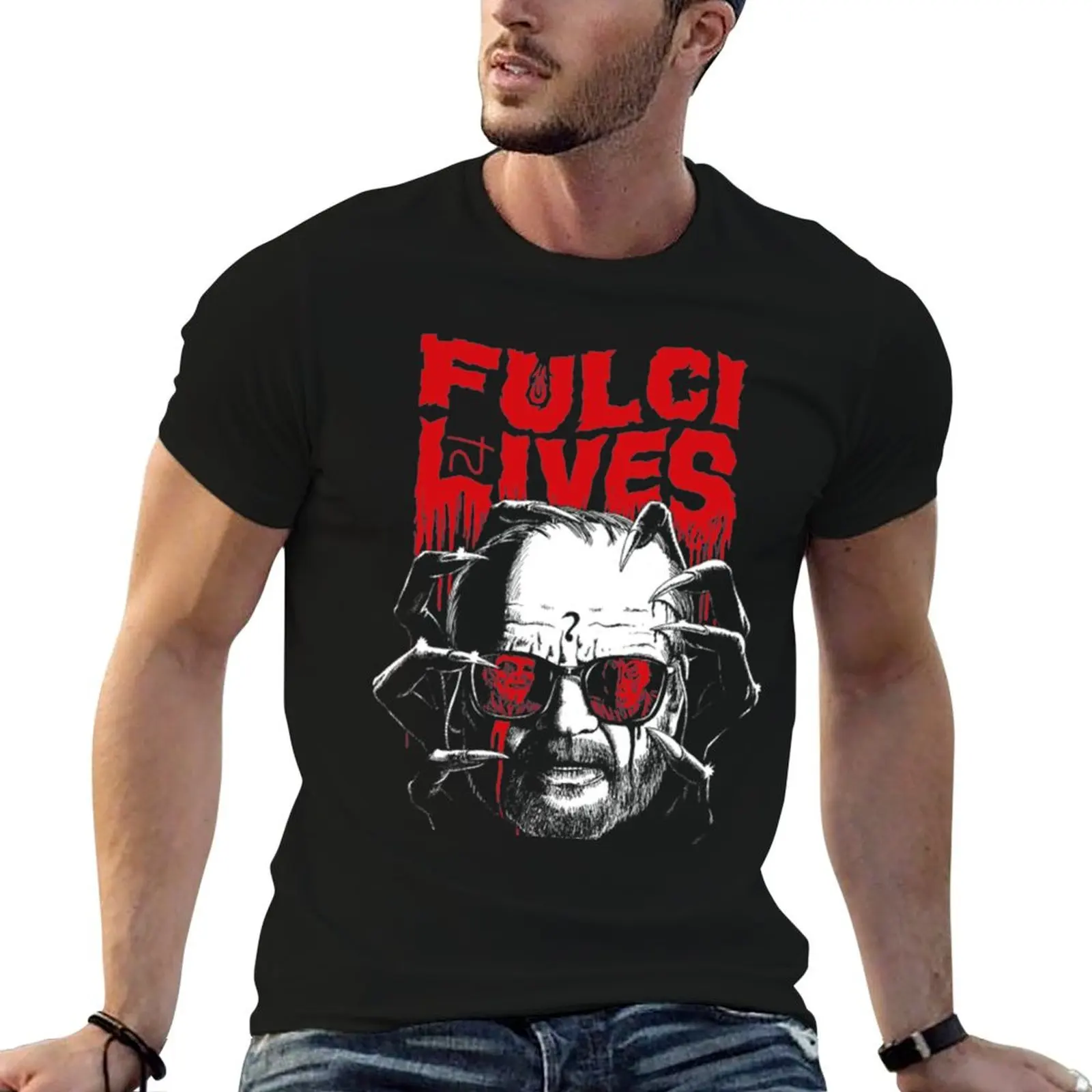 Fulci Lives T-Shirt Relaxed Fit Casual Short Sleeve Top