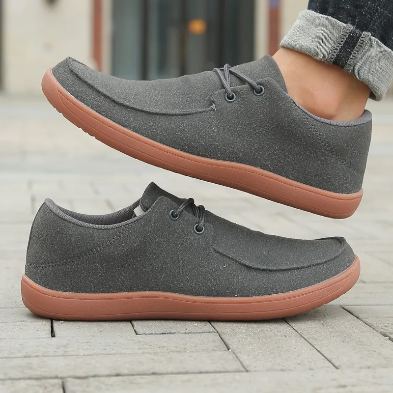 

Men's Wide Barefoot Shoes Comfortable Canvas Sneaker Fashion Flats Soft Sole Wider Toe Casual Walking Footwear Shoe Big Size 46