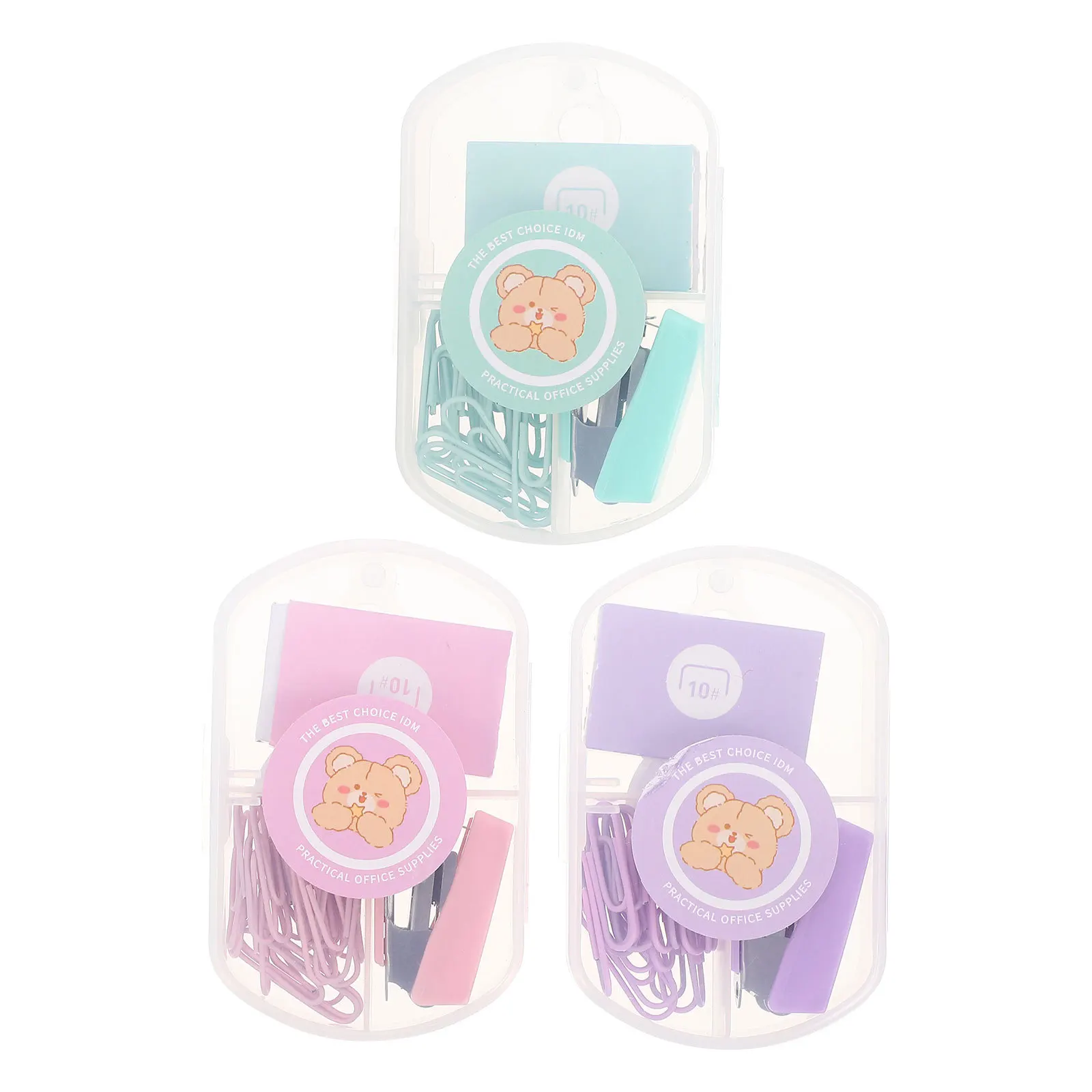 3Sets Office Stapler Clips Set Premium Material Organizing Documents Paperwork Fixing Paintings Drawings Mark Locations