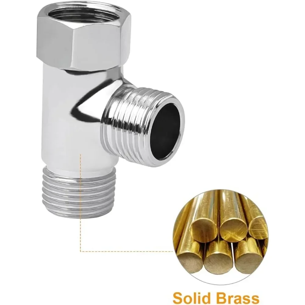 3 Way T-Adapter Bathroom Stainless Steel Shower Faucet Water Splitter Toilet Shower Valve Spray Nozzle Converter High Quality