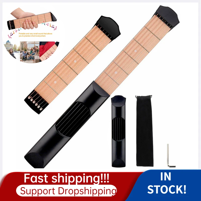 Portable Chord Trainer Pocket Guitar Practice Tools 6-String Musical Instrument Practice Tools for Beginner guitar accessories