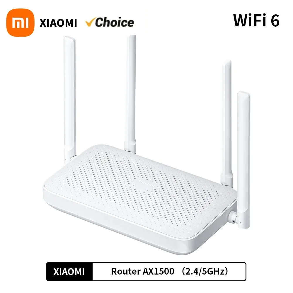 Router Xiaomi AX1500 2.4/5GHz WiFi 6 1500Mbps Sistema Mesh Compatible con la Aplicación Xiaomi Mijia Mi Home, Cable de Red, Extensor Wifi -CN