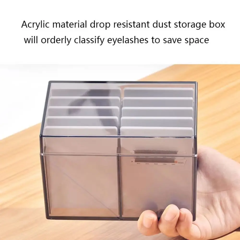 10-Layer Acrylic Eyelash Storage Box Spacious Dust Cover Lashes Display Stand Eyelash Plates Space Saving