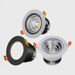Dimmable Recessed COB LED Downlights 5W 7W 9W 12W 15W 18W LED Ceiling Spot Lights AC85V-265V LED Lamp For Home Indoor Lighting