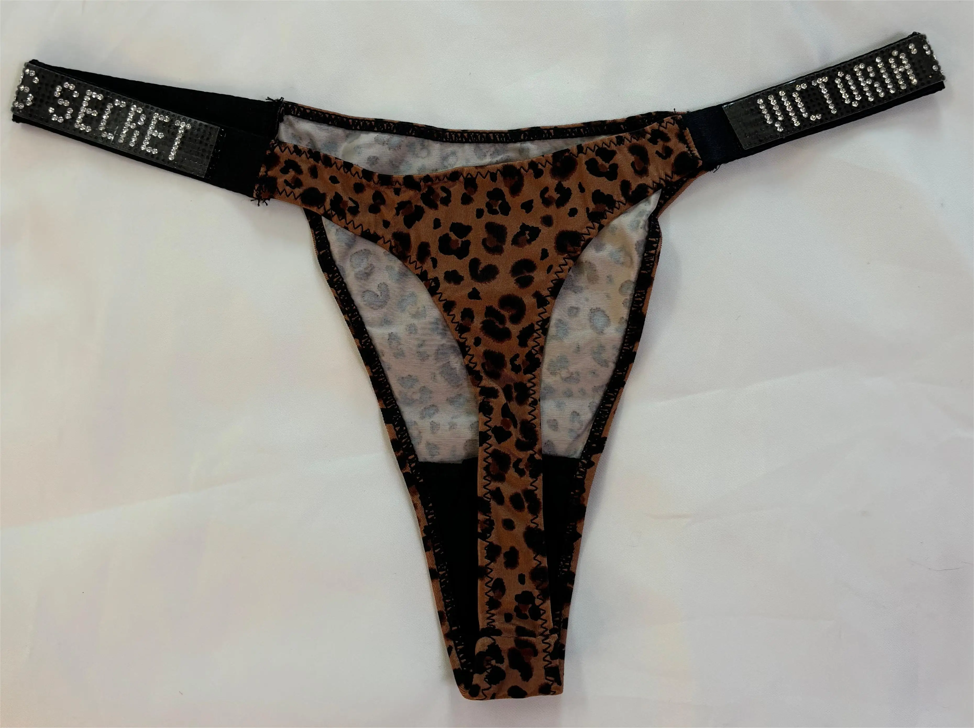 Victoria\'s Secret-lingerie sexy de marca rosa para mulheres, cuecas com renda, cuecas conforto, calcinha com strass, nova, 2024