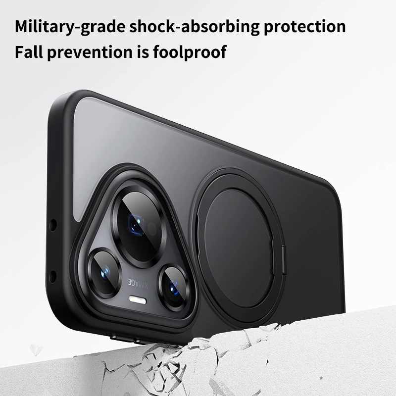 Premium Armor Strong Magnetic Case For Huawei Pura 70 Pro+ P70 Ultra Hidden Stand Cover Matte Shell For Magsafe Wireless Charger