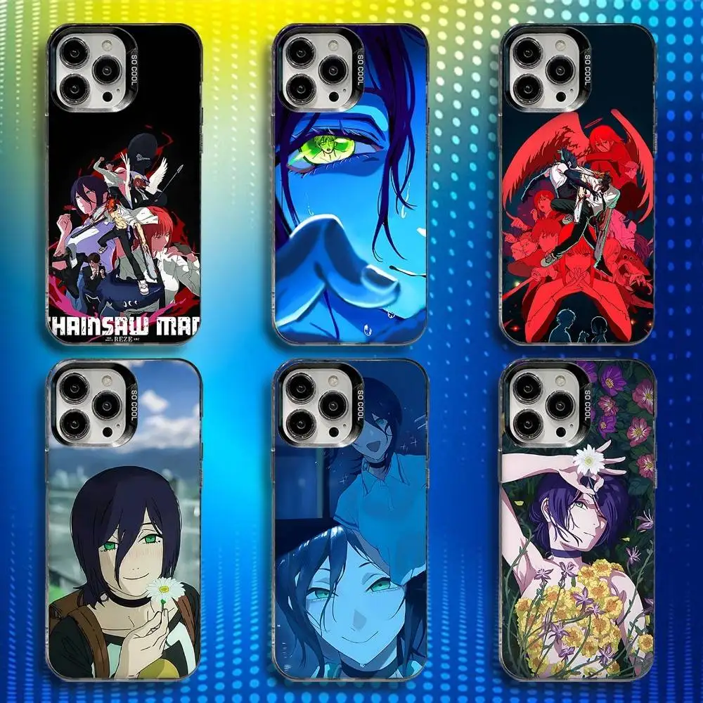 

C-Chainsawman Movie Reze Arc Phone Case For iPhone 17,16,15,14,13,12,X,8,Pro,Max,Plus,E,SE4,Air,Mini IMD Matte Black