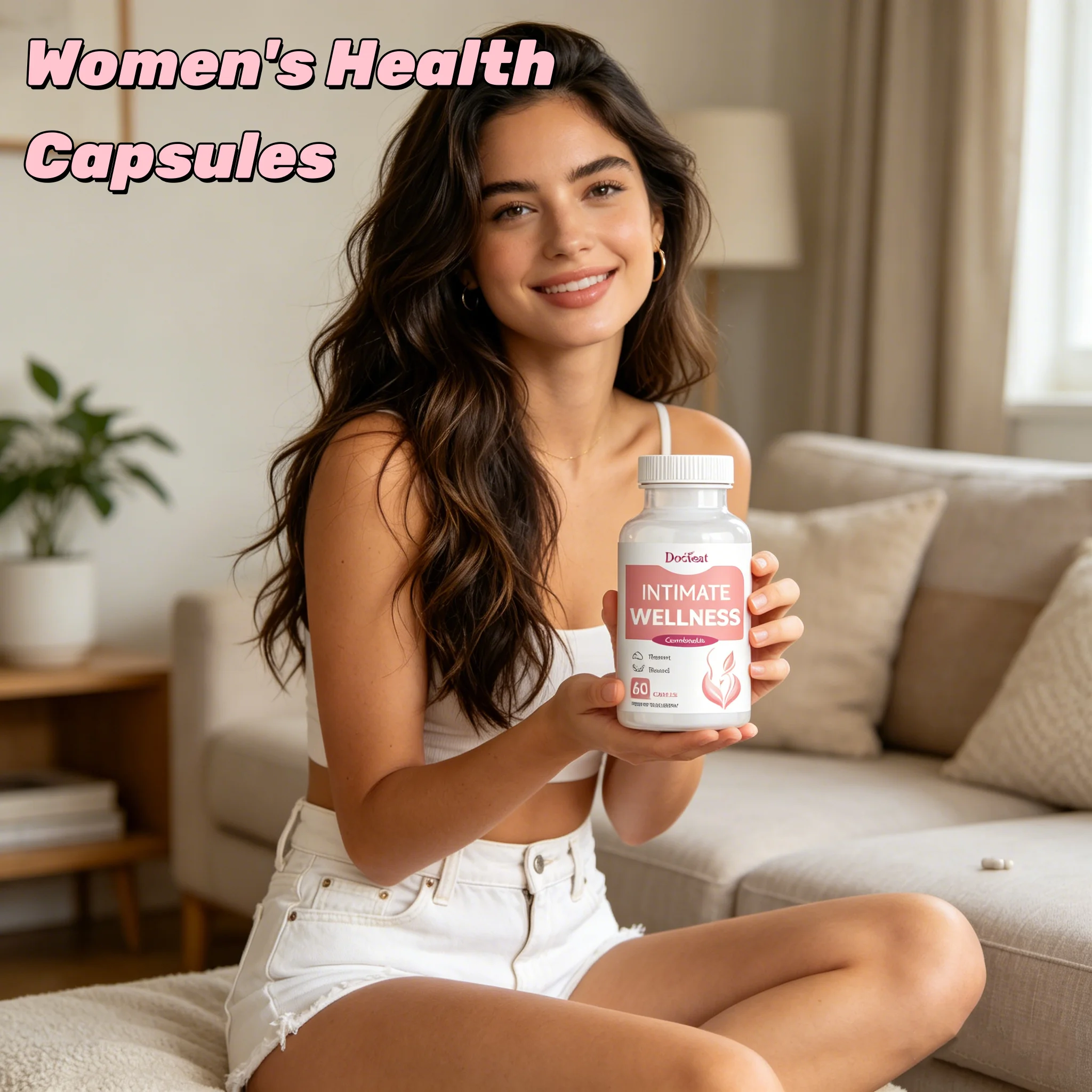 DOCTEAT Women Probiotic Capsules Private Health Balance pH Intimate Care Relieve Dryness Discomfort Feminine Wellness Supplement