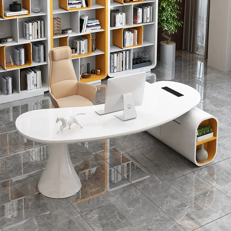 

New paint manager table boss table curved creative fashion desk head supervisor medical beauty consultation