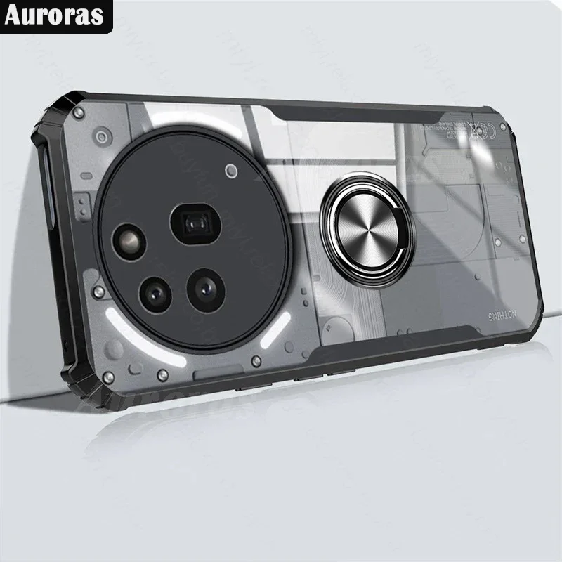 Transparente, stoßfeste Acryl-Handyhülle für Nothing Phone 3A Pro 3, A, Magnethalter, Ring, Fundas für Nothing Phone 3A Pro 3A